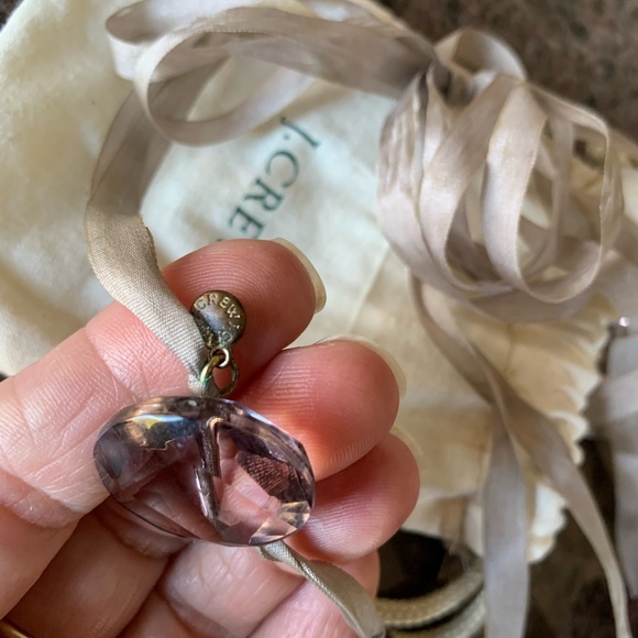 J Crew Smoky Topaz Plastic Gems on Silk Ribbon - Picture 5 of 5